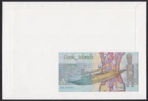 Cook-szigetek 1987. 3$ dekoratív, nagyalakú bankjegyes, bélyeges borítékon T:I