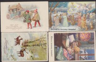 22 db régi karácsonyi Üdvözlőlap, nagyrészt litho / 22 Christmas greeting cards