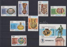 ESPAMER´91 stamp exhibition set + block, ESPAMER´91 bélyegkiállítás sor + blokk, Briefmarkenausstellung ESPAMER Satz + Block