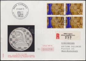 Switzerland 1968 "Chess Olympics" on circulated FDC Ag silver medal