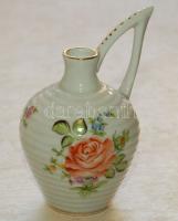 Herendi jelzéssel ellátott virágokkal díszített porcelán kis kulacs / Herend chinaware gourd 10 cm