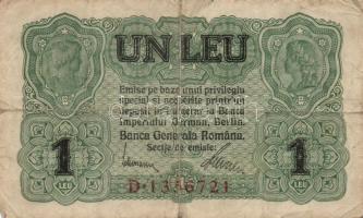 Románia/német megszállás 1917. 50B T:IV + 1L T:III + Románia 1920. 5L T:III / Romania/German occupat...