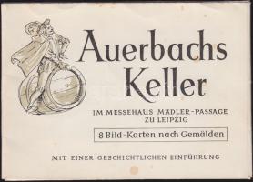 8 darabos képeslap-kollekció a lipcsei Auerbach Pince Faust tárgyú fali festményeiről történeti bevezetéssel, eredeti csomagolásban, hibátlan állapotban