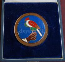 1988. Szent István halálának 950. évfordulójára a Szent Jobb országjárásának évében kiadott zománcozott emlékérem 70 mm díszdobozban T:1