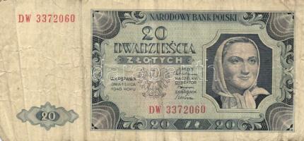 Lengyelország 1948. 20Zl + 50Zl + 100Zl (2x) T:III