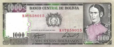 Bolívia 1982. 1000PB T:I- + 1986. 10B T:II