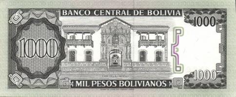 Bolívia 1982. 1000PB T:I- + 1986. 10B T:II