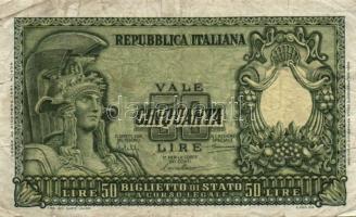 Vegyes külföldi bankjegy tétel: Olaszország 1951. 50L T:III + Románia 1915. 1L T:III /német megszáll...