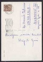 1965 Kárpáti György az Állami Bábszínház ösztöndíjas rendezőjének aláírása képeslapon