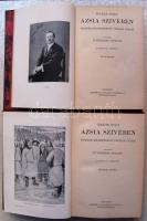 Magyar Földrajzi Társaság könyvtára:Hedin Sven: Ázsia szívében I.-II. kötet aranyozott kiadói egészv...