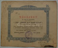 1903. "Ó-becse-b.-petrovoszellói Pusztai Fogyasztási Szövetkezet" részjegye 10K-ról