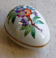 Herendi jelzéssel ellátott sorszámozott kézzel festett Viktória-mintás porcelán bonbonier / Herend numbered handpainted chinaware bonbonier 8 cm