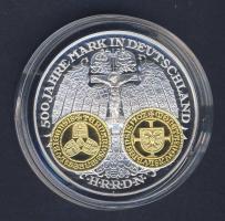 Németország cca 2007. "1200 éves a német pénzverés-500 éves a márka" bimetál Ag emlékérem ...