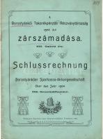 1905 Borostyánkői Takarékpénztár Rt. zárszámadása; Schodisch Lajos nyomdája Felsőeőr / Schlussrechnung der Borostyánkőer Sparkassa-Aktiengesellschaft; Schodisch Lajos Druckerei Felsőeőr