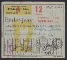 1954 Operaházi bérlet-jegy
