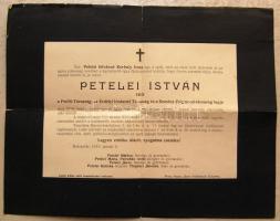 1910 Petelei István író halotti értesítője