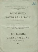 1902 A túróczi sörfőzde Rt. zárszámadása magyar és szlovák nyelven; Gambrinus nyomda / Schlussrechnung der Túróczer Bierbrauerei AG in ung. und slow. Sprache; Gambrinus Druckerei