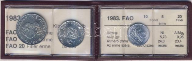 1983. 20f + 5Ft + 10Ft "FAO" + 100Ft "Simon Bolivár" T:BU Eredeti tokban, tanúsí...
