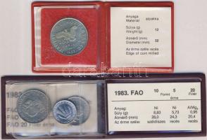 1983. 20f + 5Ft + 10Ft "FAO" + 100Ft "Simon Bolivár" T:BU Eredeti tokban, tanúsí...