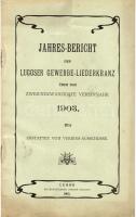 1903 A Lugosi Ipari Dalkör éves jelentése német nyelven; Virányi János nyomdája Lugos / Jahres-Bericht der Lugoser Gewerbe-Liederkranz auf deutsch; Buchdrückerei Johann Virányi