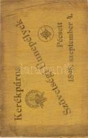 1898 Magyar Kerékpáros Szövetség pécsi ünnepélyének programja képekkel; Részvénnyomda Pécs / Feiersprogramm des Ung. Radfahrerbundes in Pécs mit Bildern;  Aktiendruckerei Pécs