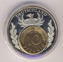 Németország cca 1990 "Európai valuták" Ag emlékérem kivehető 10Pf T:PP/ Germany European c...
