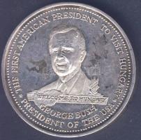 1989. "Bush elnök látogatása" fehérfém érme T:PP