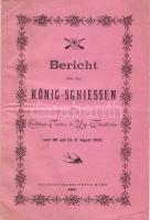 1903 A Fehértemplomi vadásztársulat jelentése az 1903 július 26-tól augusztus 2-ig tartó királyi vadászatról német nyelven; Peter Kuhn nyomdája / Bericht über das König-Schniessen des Schützen-Vereines in Ung. Weissenkirchen vom 26. Juli bis 2. August 1903 auf deutsch; Peter Kuhn Drückerei