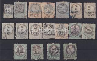 59 db régi okmánybélyeg 2 berakólapon