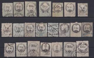 66 db régi okmánybélyeg 2 berakólapon