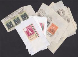 7 db okmánybélyeg kivágás + 3 db 2000 MABÉOSZ Okmány és Illetékbélyeg Szakosztály Védjegyilleték újnyomat