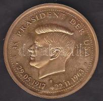 Németország 1992. "John F. Kennedy" aranyozott fém emlékérem T:PP