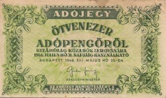 1946. 50.000AP (3x) közte sorozat/sorszám nélküli is T:II,III