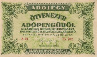 1946. 50.000AP (3x) közte sorozat/sorszám nélküli is T:II,III