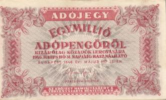 1946. 500.000AP (2x) + 1.000.000AP (2x) +  10.000.000AP közte anyag, szín, vízjel eltérések! T:I-,II...