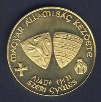 DN. A Magyar Államiság Kezdete aranyozott emlékérem T:PP
