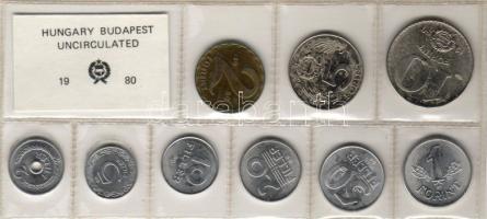 1980 Forint-fillér soreredeti műanyag kiszerelésben 2f-10Ft T:BU