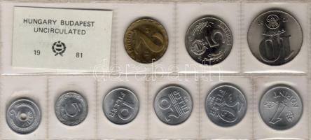 1981 Forint-fillér soreredeti műanyag kiszerelésben 2f-10Ft T:BU