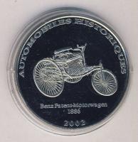 Kongó 2002. 10Fr "1886-Benz" Ag T:PP