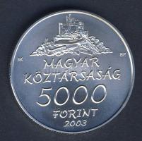 2003. 5000Ft Ag "Hollókő" T:BU Csak 5000db! Tanúsítvánnyal!