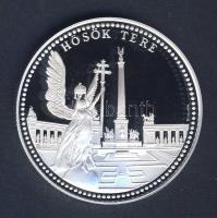 DN "Budapest nevezetességei-Hősök tere" Ag emlékérem 31,104g (1oz) T:PP