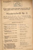 1892 Az egyfelől Németország, másfelől Szerbia, Bulgária és Törökország közötti közvetlen közlekedésről Ausztria-Magyarországon keresztül 1892 április 28-30 között Konstatinápolyban megrendezett konferencia jegyzőkönyve német nyelven; Légrády testvérek / Niederschrift Nr 2. über die vom 28 bis zum 30 April in Konstantinople abgehaltene Generalkonferenz des direkten Verkehrs zwischen Deutschland einerseits, Serbien, Bulgarien und der Türkei andererseits via Oesterreich Ungarn auf deutsch; Légrady Gebrüder