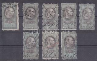 1875 8 db osztrák okmánybélyeg