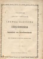 1900 A gyulafehérvári Szent-Egylet Chewra-Kadischa zárszámadása; Volcz Bálint nyomdája / Scluss-Rechnung des Heiligen-Vereins Chewra-Kadischa; Druckerei von Bálint Volcz, Gyulafehérvár