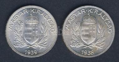 1938-1939. 1P (2x) Ag T:2+