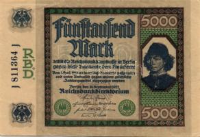 Németország/Weimari Köztársaság 1922. 5000M T:II