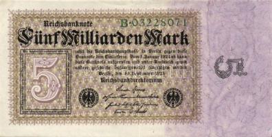 Németország/Weimari Köztársaság 1923. 5000.000.000M (2x) 2 különféle változat T:I,II+