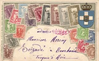 Set of Greek stamps Emb. litho