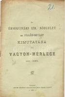 1901 Az Érsekújvári Izr. nőegylet és Fillér Egylet kimutatása; Winter Zsigmond könyvnyomdája / Nachweis des Isr. Frauenvereins und "Fillér"-Vereins; Buchdruckerei von Zsigmond Winter