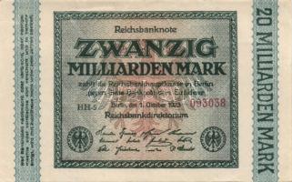 Németország/Weimari Köztársaság 1923. 20.000.000.000M (3x) T:II,III+